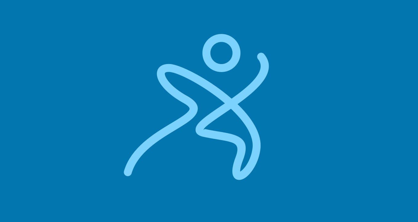 Vågiga linjer som ger sinnebilden av en person i rörelse.