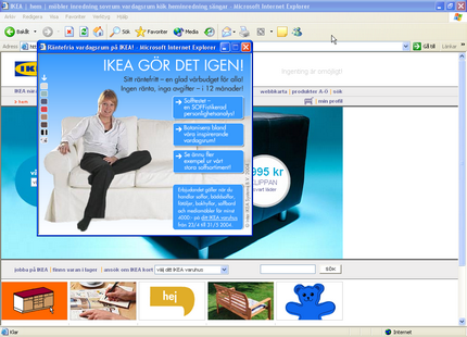 Den irriterande pop-uprutan hos IKEA
