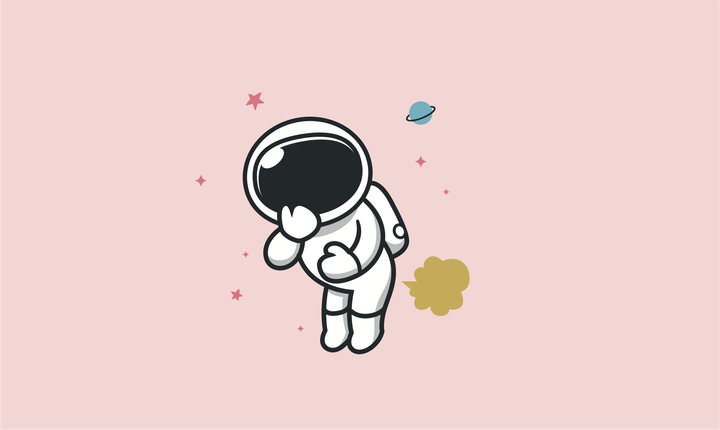 Illustration av en astronaut som fiser i rymden.