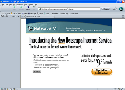 Netscapes startsida